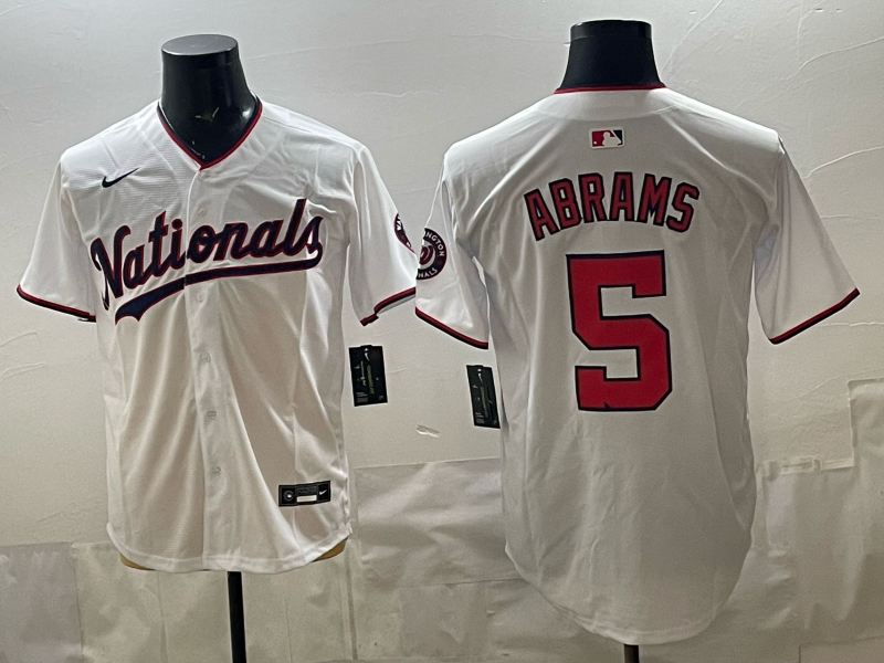 Men 2026 Washington Nationals #5 Abrams white Nike jersey 0408002->customized mlb jersey->Custom Jersey
